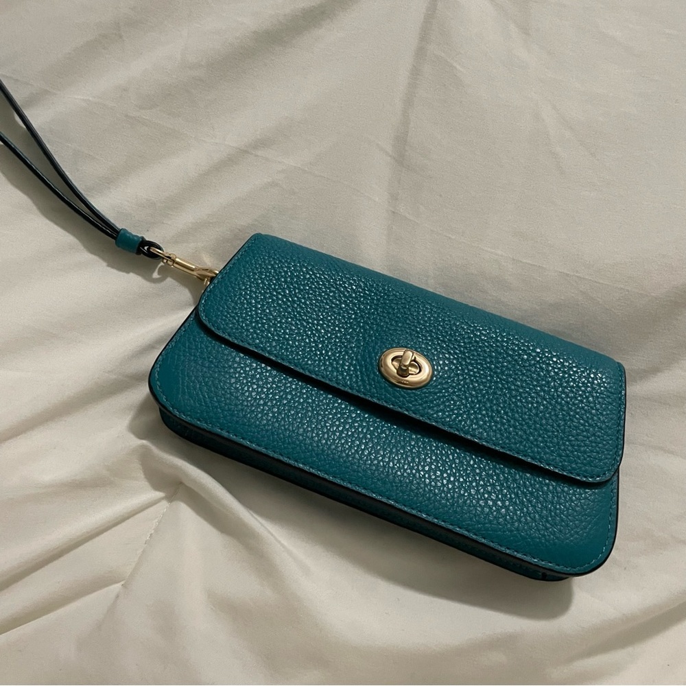 blue coach wristlet